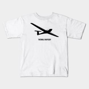 Thermal Rhapsody Glider Pilot Sailplane Biplane aerial floating soaring Kids T-Shirt